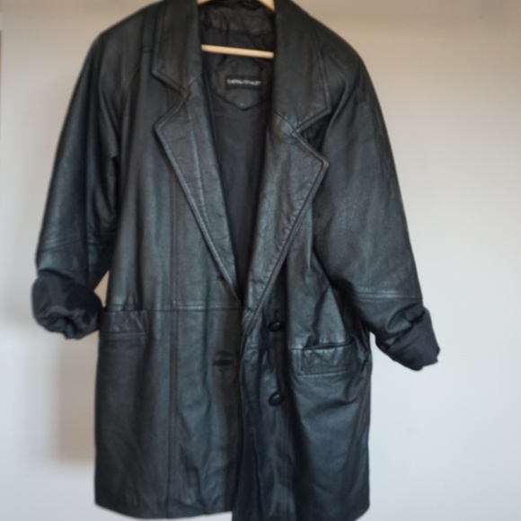 Black leather jacket [SUSTAINABLY SOURCED] - Picture 4 of 8